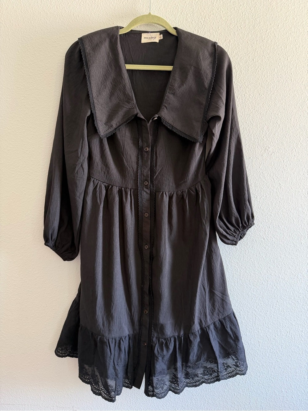 Polagram Collared Black Dress size S